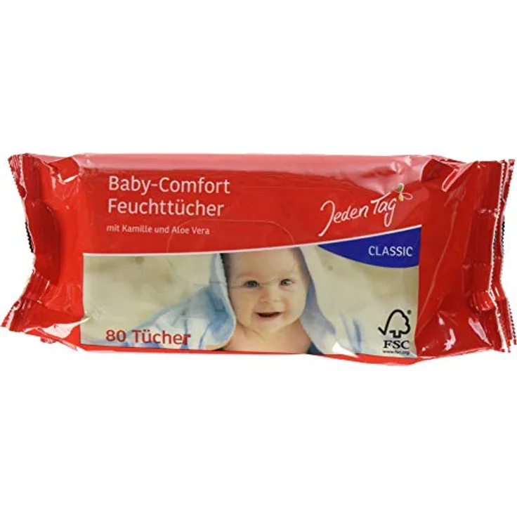 Jeden Tag Baby Feuchttücher Classic, 6er Pack(6 x 2 x 80 Tücher)