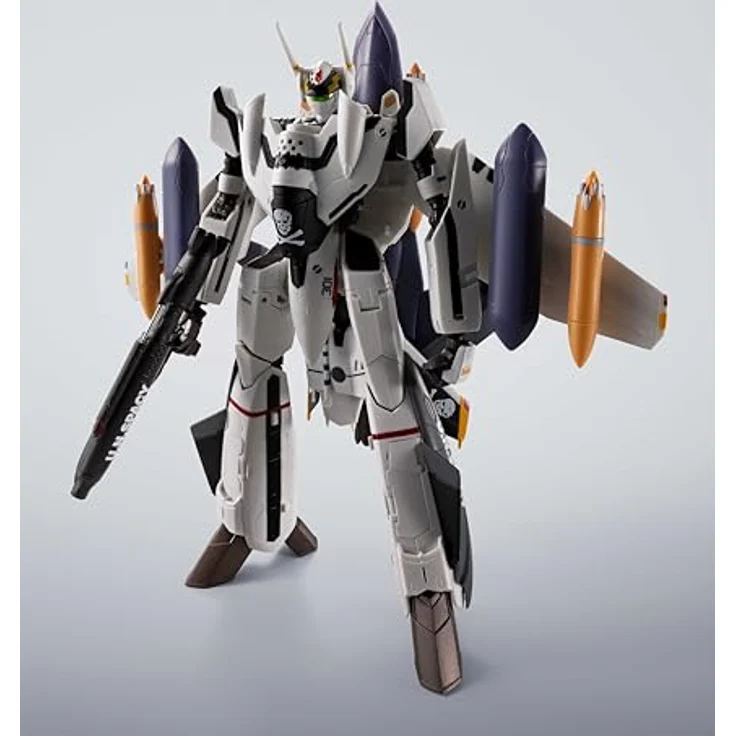 Bandai Tamashii Nations Macross Hi-Metal R Actionfigur VF-0S Phoenix (Roy Focker Use) & QF-2200D-B Ghost Set, 14 cm, beweglich aus ABS, PVC und Metall – Bild 2