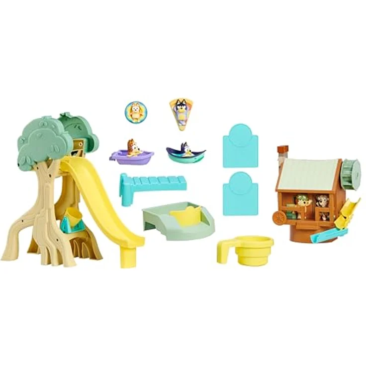 Blueys Bluey Figur Am Teich Des Wildniscamps, interaktives Spielset mit Wasserpool, Grün, One Size – Bild 10
