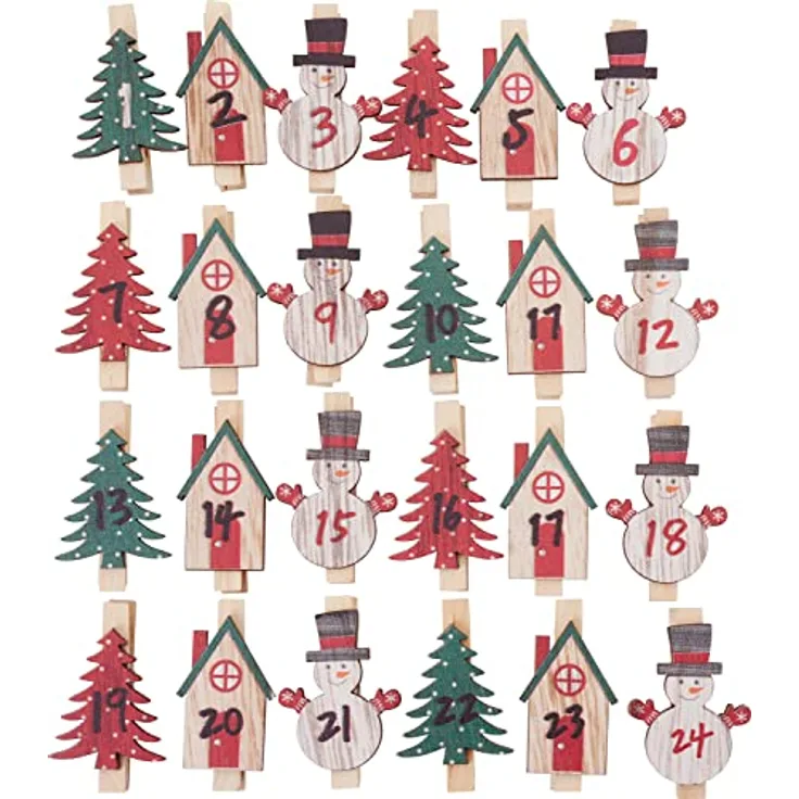 VBS Adventszahlen "Tammo" - Bastelset für Weihnachtskalender, 24 Teile, 4,8 cm x 0,7 cm