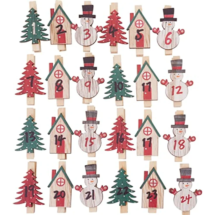 VBS Adventszahlen "Tammo" - Bastelset für Weihnachtskalender, 24 Teile, 4,8 cm x 0,7 cm