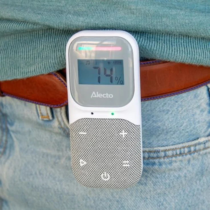 Alecto DBX140 - Full Eco Audio Babyphone mit DECT-Klangqualität, Display, Nachtlicht und Reichweite bis 300 m - Weiß/Grau – Bild 8