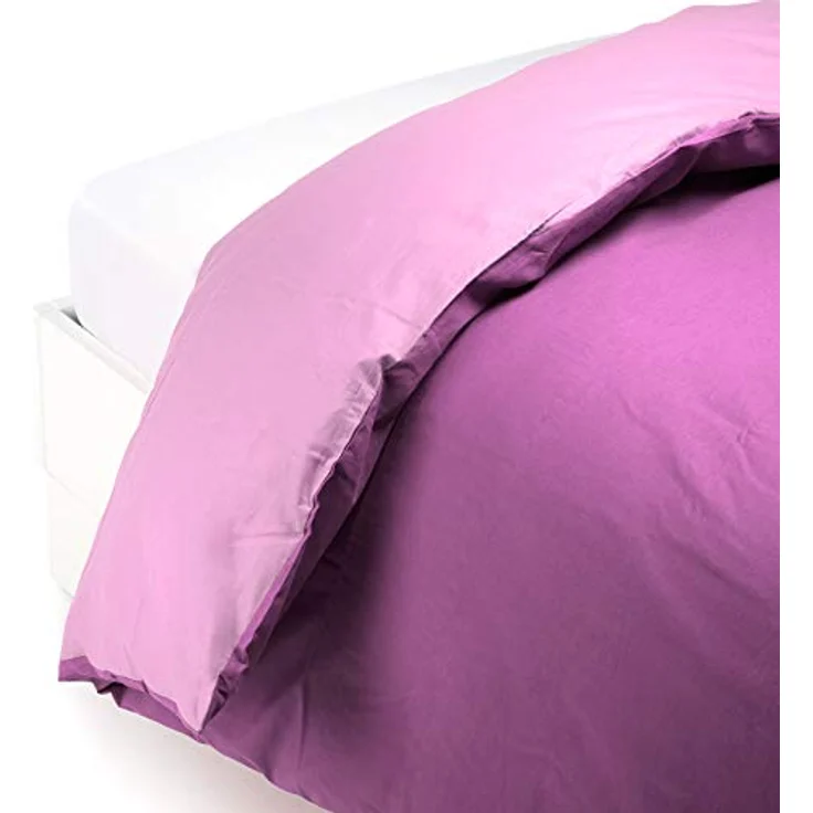 Caleffi 58607 Bettbezug für Doppelbett, Baumwolle, einfarbig, Orchidee - Hochwertiger Baumwollstoff, unglaublich weich – Bild 2