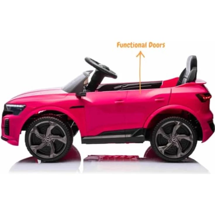 Vrooomy Audi SQ8 e-Tron Kinder Elektroauto 12V mit Fernbedienung, für 1 bis 5 Jahre, rosa, mit Scheinwerfern, MP3-Player und Soft-Start-Funktion – Bild 8