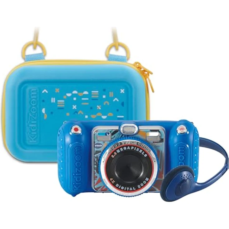 VTech KidiZoom Duo Pro, Kinderkamera mit 5.0 MP Dual-Kameras, 256 MB Speicher, interaktiven Funktionen und Tragetasche, Sommerbundle – Bild 1