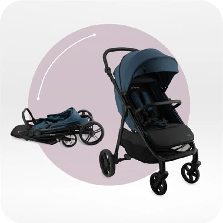 MoMi CLARA Kinderwagen, breiter Buggy in Blau für Kinder bis 22 kg, verstellbarer Schiebegriff, umfangreiches Zubehör – Bild 6