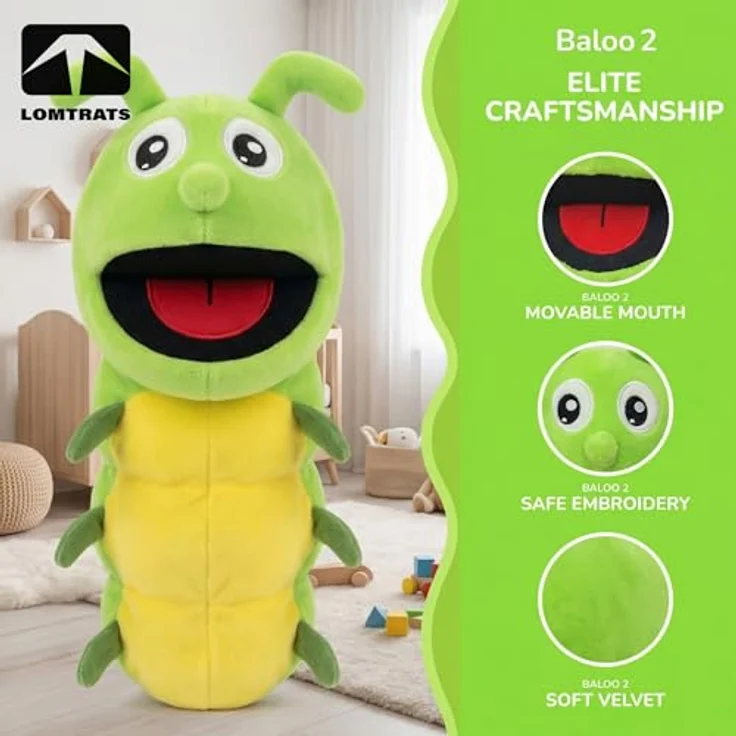 LOMTRATS Insekten-Handpuppen, 40 cm große Puppen mit beweglichen offenen Mündern für fantasievolles Spiel, Bienen, Schmetterlinge und Libellen, ideal für Geschichtenerzählen und Geburtstagsgeschenke – Bild 2