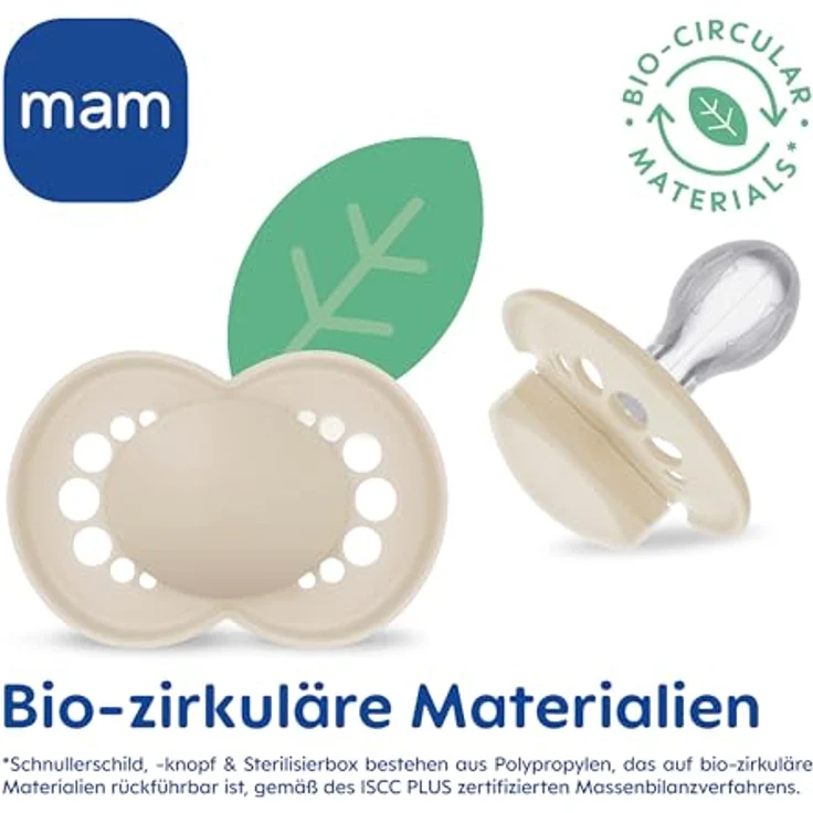 MAM Original Pure Schnuller im 2er-Set, zahnfreundlicher Baby Schnuller aus nachhaltigem & bio-erneuerbarem Material, Sauger aus MAM SkinSoft Silikon, mit Schnullerbox, 6-16 Monate, Hund/Hase – Bild 8