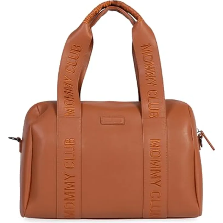 CHILDHOME Baby Wickeltasche Mommy Bag inkl. Wickelauflage, 22L, Vegan Leder, Kinderwagenbefestigung, Braun