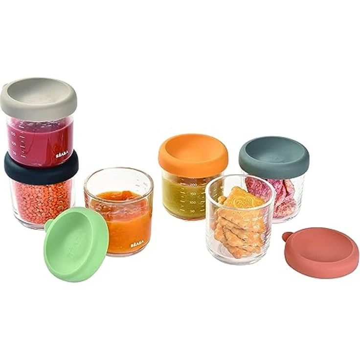 Beaba Aufbewahrungsbehälter 6er Pack aus Glas 250 ml - Sunrise, Nahrungsbehälter für Babynahrung, luftdicht verschließbar, spülmaschinengeeignet – Bild 8