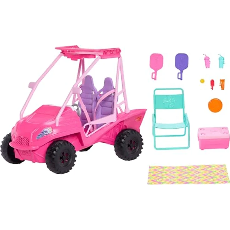 Barbie Strand-Buggy, Barbie Mysteries: Mission Strand, pink, mit Zubehör für 4 Puppen – Bild 5