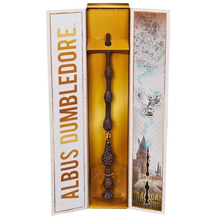 Wizarding World Albus Dumbledore Zauberstab, authentische Kunststoff-Replik mit goldener Hogwarts-Halterung, 30,5 cm, Spielzeug für Kinder ab 14 Jahren – Bild 2