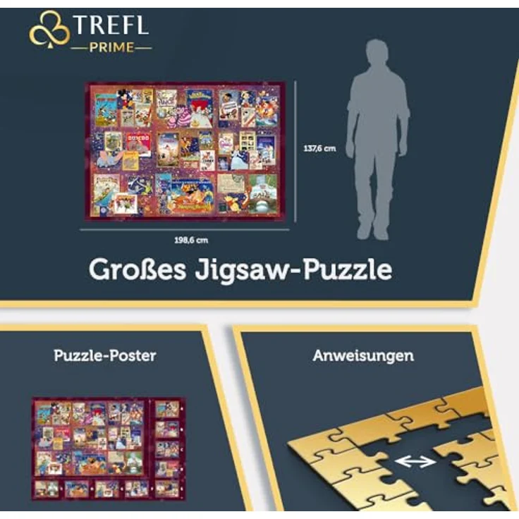 Trefl 81026 Disney Prime UFT Puzzle, Golden Age of Disney-13500 Teile, Extra Large, Dickste Pappe, Bio, EKO, Mehrfarben – Bild 4