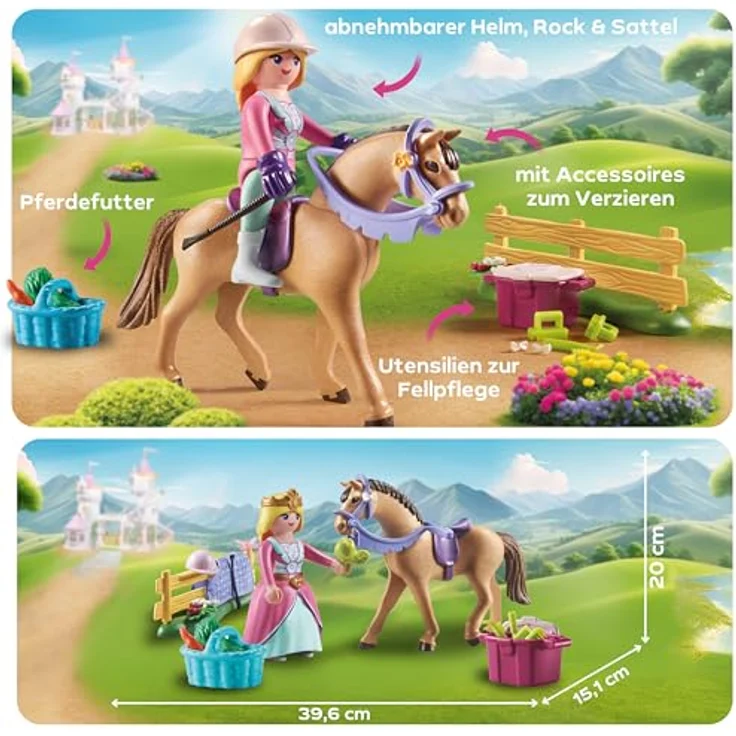 PLAYMOBIL 71801 Prinzessin mit Pferd, abnehmbarer Rock und elegantes Design aus der Princess Magic Reihe – Bild 4