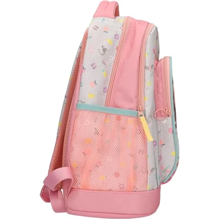 Depesche TOPModel Juicy Schulrucksack Trolley, rosa und grün, mit Model Motiv, Blumenmuster, Teleskopgriff und Rollen, 43 x 34 x 23 cm – Bild 4