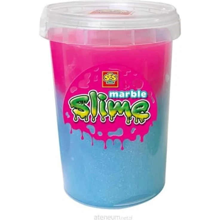 SES Creative Marmor-Schleim, Spielzeugschleim in Blau und Rosa, 200 g, kindersicher ab 3 Jahren, fördert Feinmotorik und Kreativität