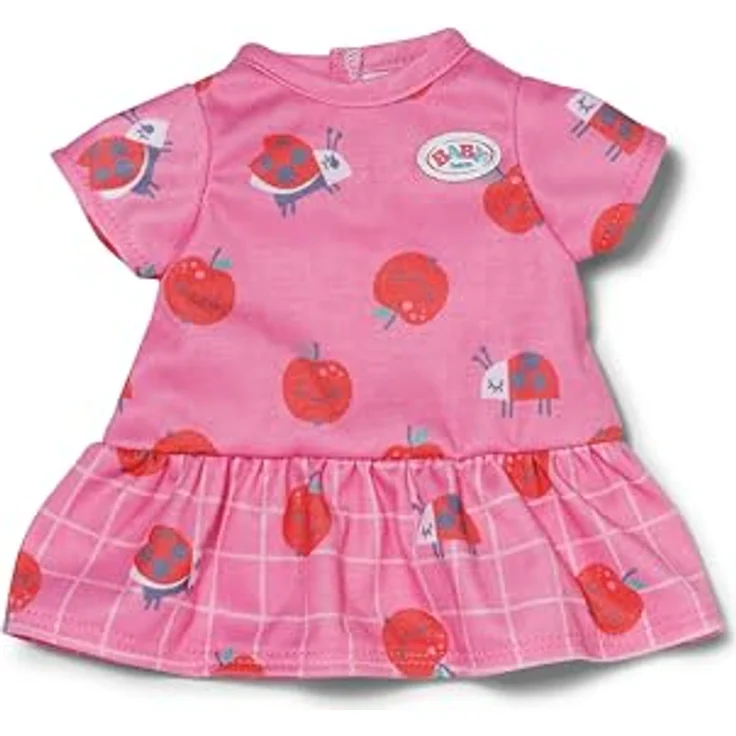 BABY born Kleid pink mit Äpfeln und Marienkäfern, kniefreies Sommerkleid für 36cm Puppen, leicht anzuziehen, Modell 839232 von Zapf Creation – Bild 1