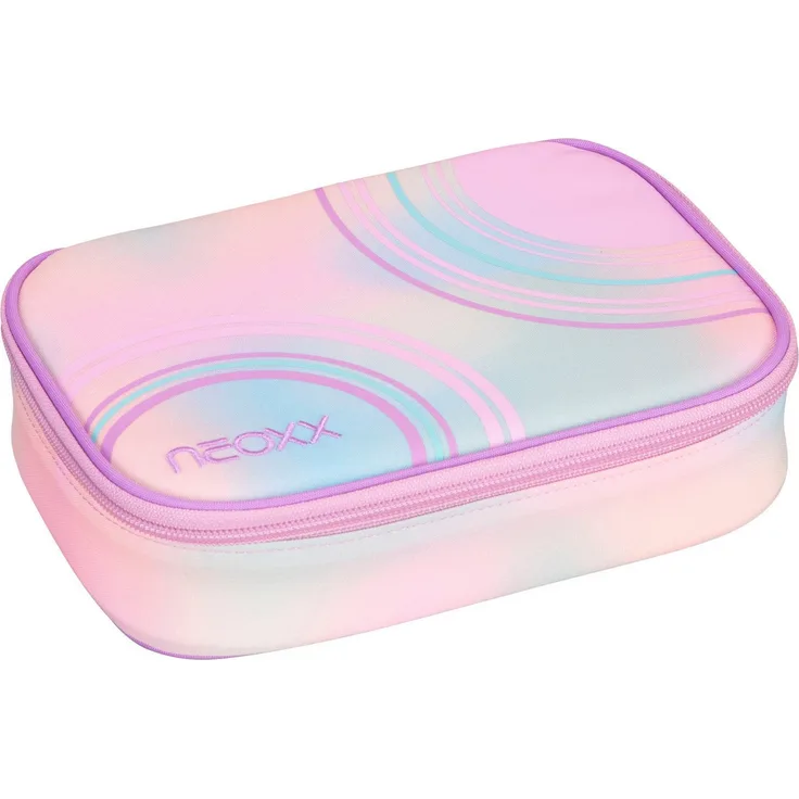 neoxx Schreibgeräteetui Schlamperbox Dunk, Candy Party - Praktisches Federmäppchen mit recyceltem Innenfutter und Stift-Flap