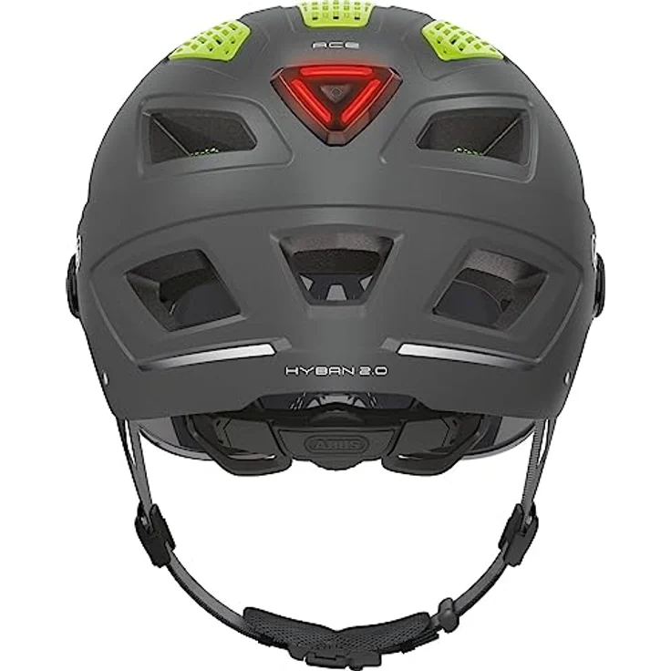 ABUS Stadthelm Hyban 2.0 ACE - Fahrradhelm mit Visier, Licht und ABS-Hartschale - für Damen und Herren - Grau (titan), Größe M​ – Bild 3