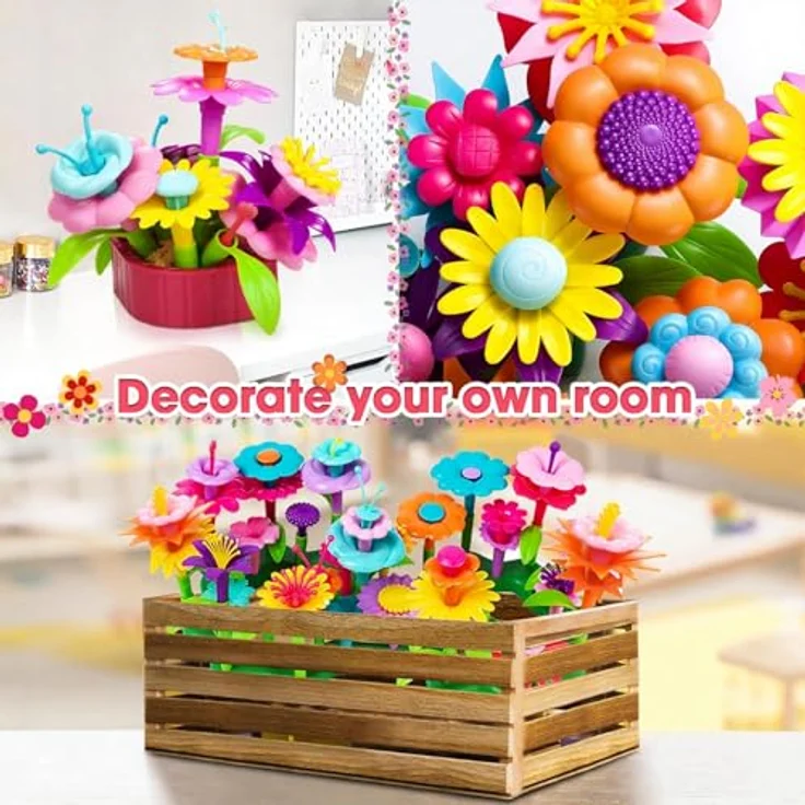Fivejoy Blumengarten Spielzeug Für Mädchen, DIY Bouquet Set Mit Rosa Box Draußen & Drinnen Spielzeug Geschenk Für 3-6 Jährige Mädchen, Kunst Blumenarrangement Spielzeug - Preisvergleich – Bild 7