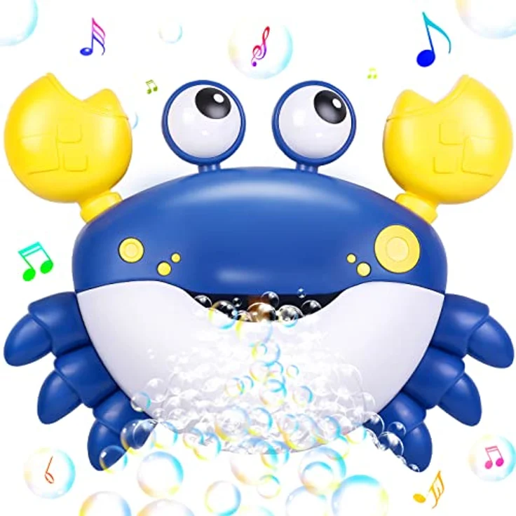 Jiosdo Baby Badewannenspielzeug, Krabbe Badespielzeug Bubble Mit Musik, Baby Wasserspielzeug Badewanne Spielzeug Kinder, Badespielzeug Baby ab 1 2 3 4 5 Jahr, Geschenke für Jungen und Mädchen (blau) – Bild 2