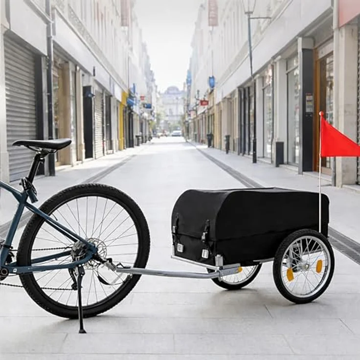 Relaxdays Fahrradanhänger Lastenanhänger klappbar, Veloanhänger für vielseitigen Transport – Bild 2