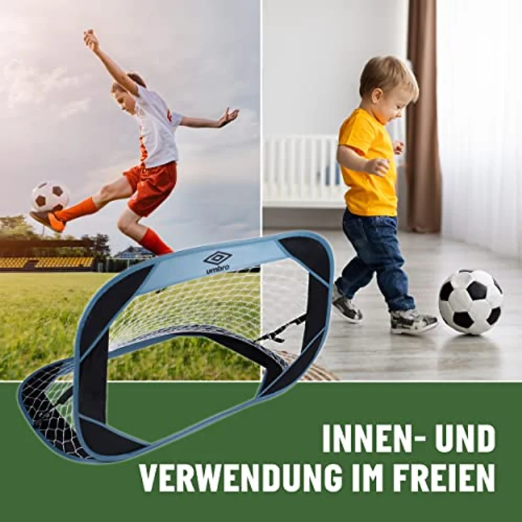 Umbro Pop-Up Fußballtor-110 x 78 x 78 cm-Inkl. Reisetasche-Fußball-Trainingsgeräte für alle Altersgruppen-Für drinnen und draußen-Schwarz/Gelb – Bild 5