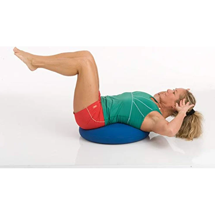 Togu Dynair Ballkissen XXL rot Balance Kissen 50 cm groß Ballsitzkissen mit Noppen 50 cm Geleichgewichtskissen Balancekissen groß für Gleichgewicht Koordination und Stabilität Balance Pad Luftkissen Sitzkissen für Fitness, Yoga, Pilates – Bild 4