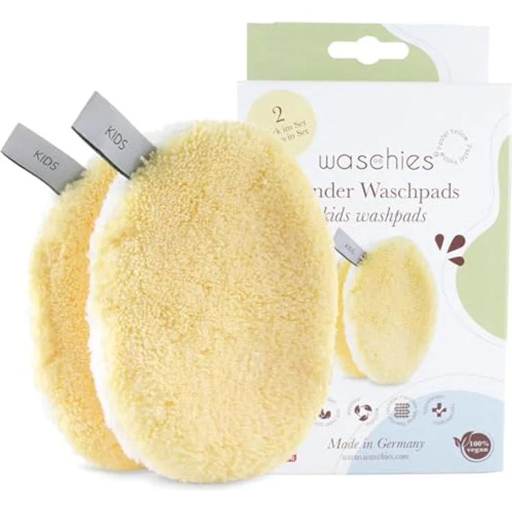 Waschpads für Babys & Kinder 2er-Set (Pastel Yellow) – Bild 2