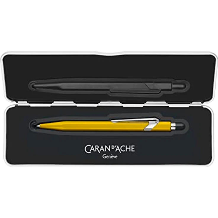 Caran d'Ache 849 Colormat-X Kugelschreiber, Schreibstift mit Aluminium-Schaft, Gelb, inkl. Etui – Bild 3