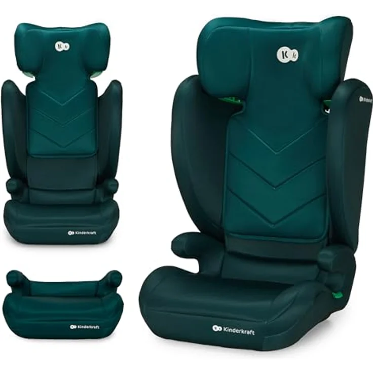 KinderKraft I-Spark, Kindersitz 2in1 mit Sicherheitsstandard ECE R129/i-Size, Höhenverstellbare Kopfstütze, Sitzerhöhung für 100-150 cm, Schwarz – Bild 3