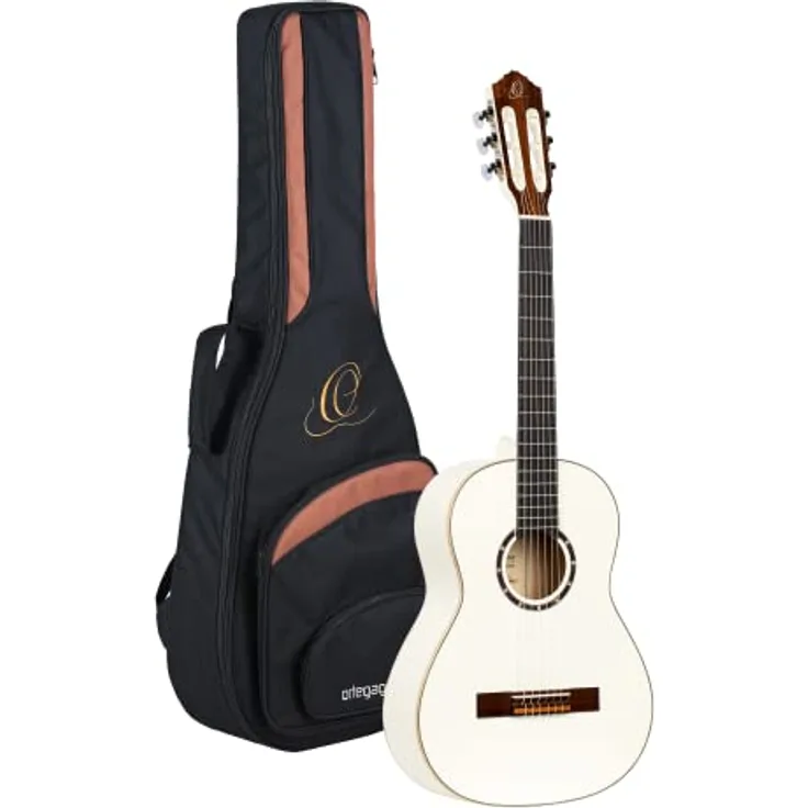 Ortega Guitars weiße Konzertgitarre 3/4-Größe - Family Series - inklusive Gigbag - Mahagoni / Fichtendecke (R121-3/4WH)