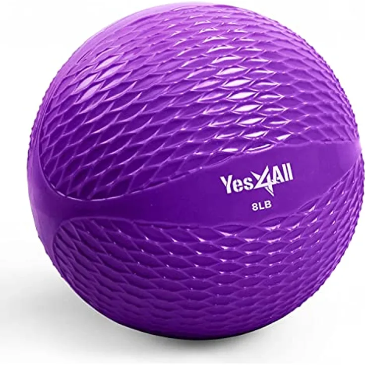 Yes4All C2K6 Weicher, gewichteter Toning-Ball/Medizinball und Pilates-Übungsring – mehrere Farben und Gewichte erhältlich (Lila – 3.6kg)