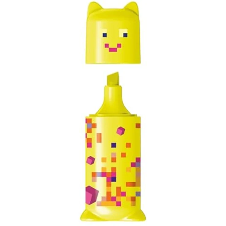 Maped PIXEL PARTY Mini Textmarker, farbsortiert, 4 St., ergonomische Griffzone, keilförmige Spitze, lichtbeständig – Bild 4