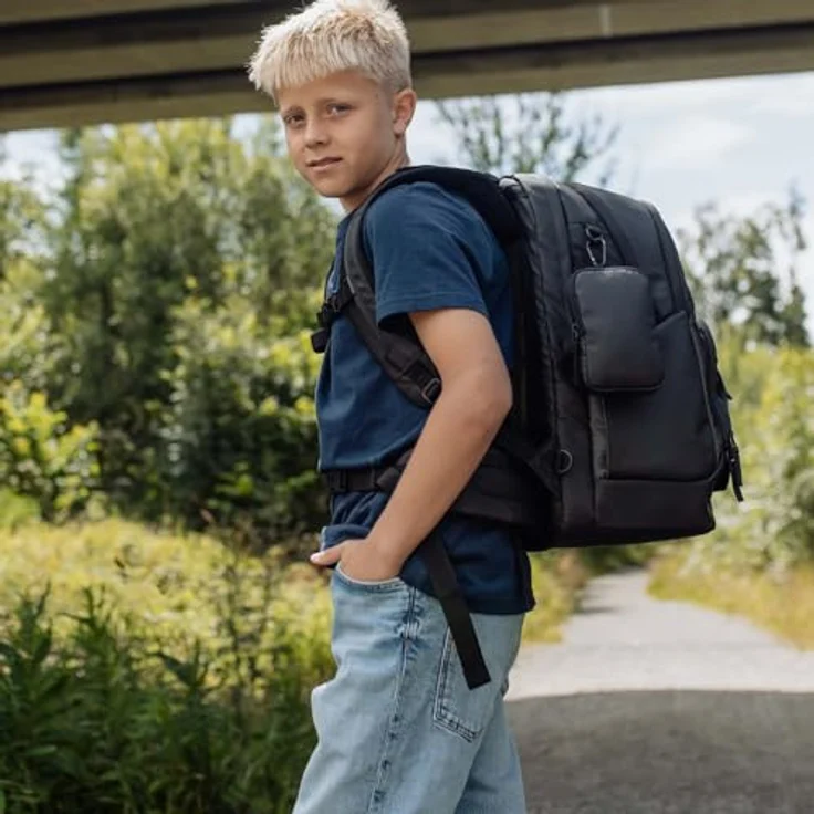Beckmann Norway Sport Air Schulrucksack, ergonomisch, grün, 30 Liter, wasserabweisendes Material, mit Laptopfach und Regenüberzug – Bild 9