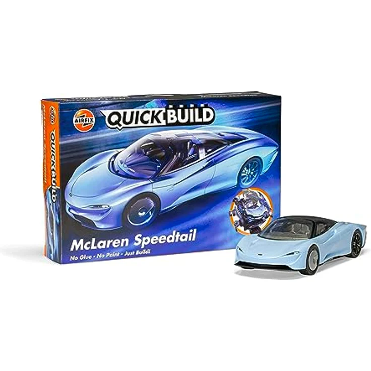 Airfix QUICKBUILD McLaren Speedtail Modellbausatz, Lizenz von McLaren, ohne Klebstoff und Lack, 37 Teile, 18,5 x 4,5 x 7,2 cm (L x H x B) – Bild 1