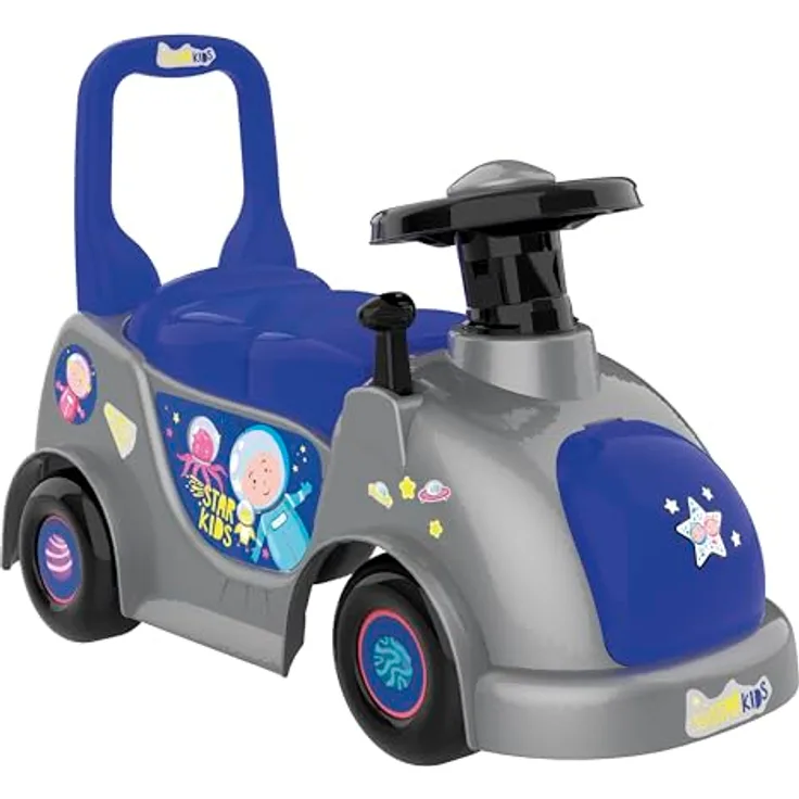 Chicos Starkids Blue, Kinder Laufrad ab 1 Jahr, Rutschfahrzeug und Gehhilfe, geeignet für 10-36 Monate, mit Stauraum, nahtlose Nutzung innen und außen