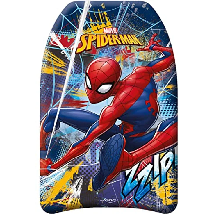 John 79226 Spiderman Schwimmbrett Spider-Man-Schwimmhilfe für Kinder, blau gelb, 43 x 32 x 3,5 cm – Bild 1