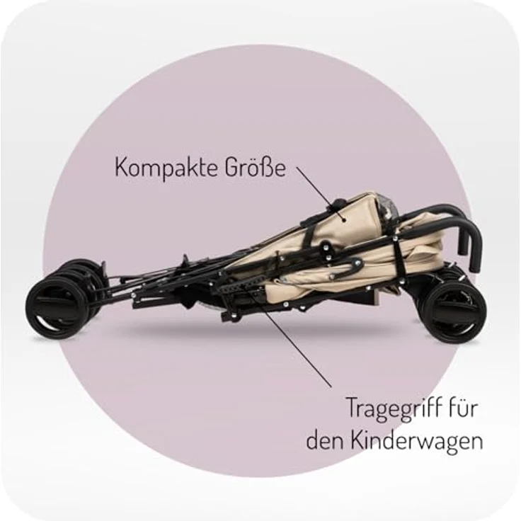 MoMi AKIRA Kinderbuggy Kinderwagen, 6 Monate (bis 15 kg), verstellbarer 5-Punkt-Sicherheitsgurt, Babytasche, Einkaufskorb, Regen- und Insektenschutz, leicht und wendig, grau – Bild 3