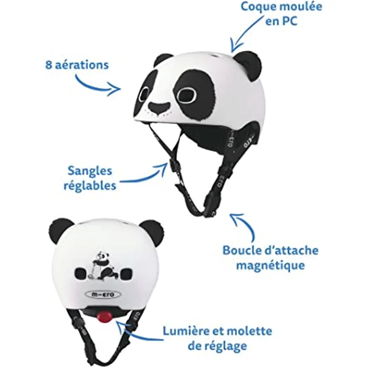 MICRO Kinderhelm | Das ORIGINAL | Panda 3D | Fahrrad- und Rollerhelm für Kinder (Größe M: 52-56 cm) – Bild 2