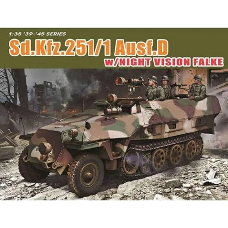 Other 1/35 Sd.Kfz.251/1 Ausf.D, Modellfahrzeug mit Nachtsichtgerät und Figuren-Set – Bild 1