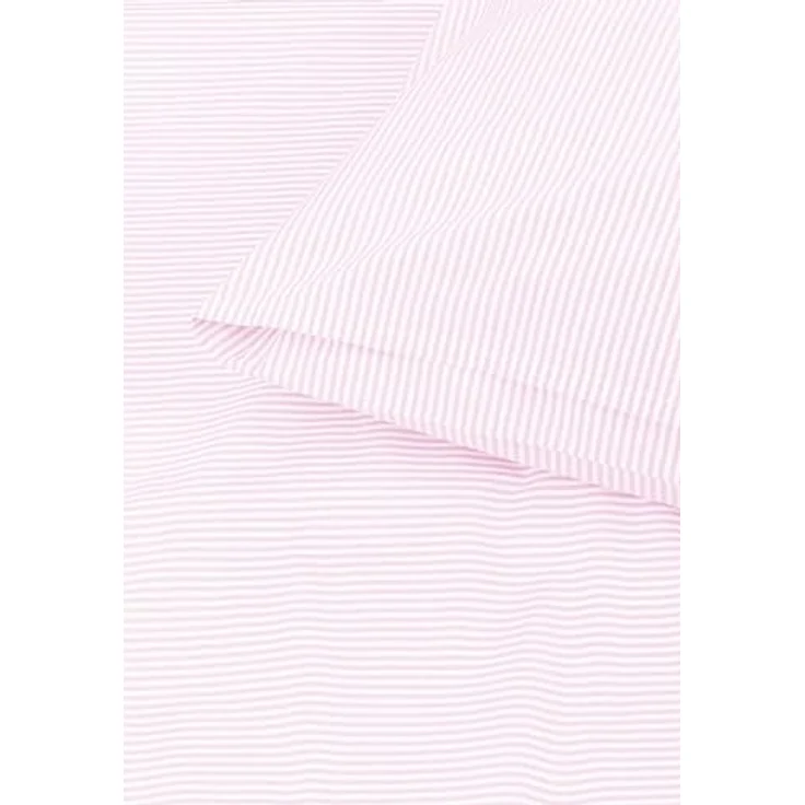 MELAWEAR Perkal Bettwäsche Set MAJULI Stripes, 100% Bio-Baumwolle, rose/naturweiss gestreift, 135x200/80x80 cm, mit Hotel-Verschluss, 3-fach zertifiziert (Fairtrade, GOTS, Grüner Knopf) – Bild 3