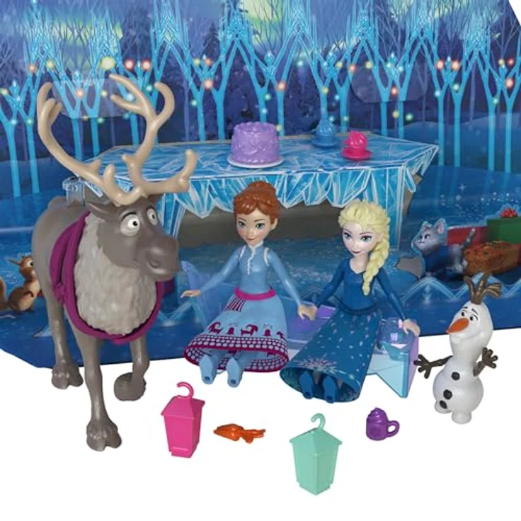 Mattel Disney Die Eiskönigin Kleine Anna- und Elsa-Puppen Adventskalender mit formbarem Sand und 24 Spielteilen, inspiriert von Die Eiskönigin Olaf taut auf“, HWX20 – Bild 5