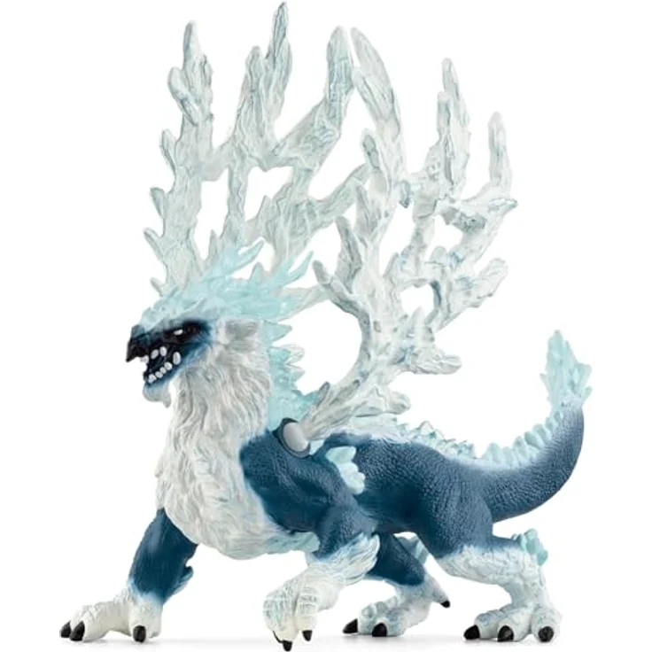 Schleich Eisdrache - Eldrador Creatures 70790, mit beweglichen silbernen Flügeln, blau – Bild 3
