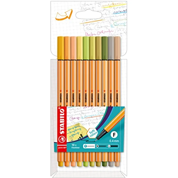 Fineliner - STABILO point 88 - 10er Pack - mit 10 verschiedenen Farben – Bild 1