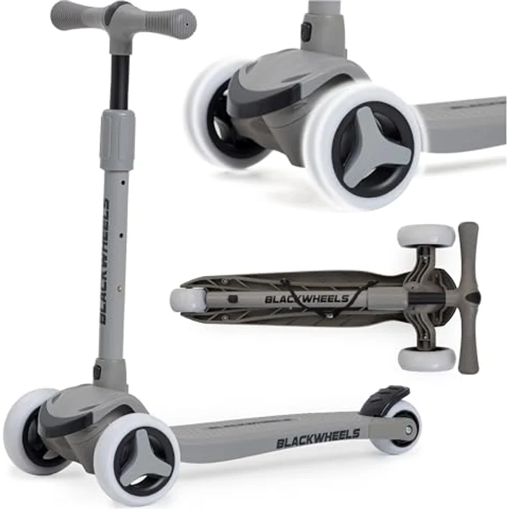 BLACKWHEELS Blink Dreirädriger Kinderroller – Klappbar, LED-Leuchträder, Stabil und Komfortabel, Höhenverstellbar, Balance-Lenkung, Geschenkidee, Leicht, ABEC-5 – Bild 2
