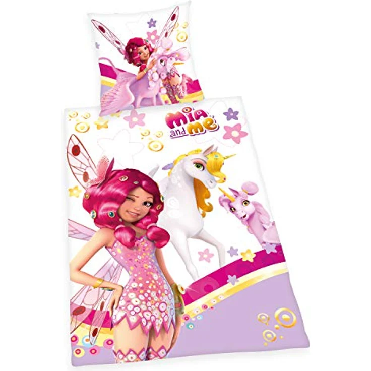 Herding Mia & Me Bettwäsche-Set, Wendemotiv, Kopfkissenbezug 80 x 80 cm, Bettbezug 135 x 200 cm, Baumwolle/Renforcé, Mehrfarbig – Bild 1