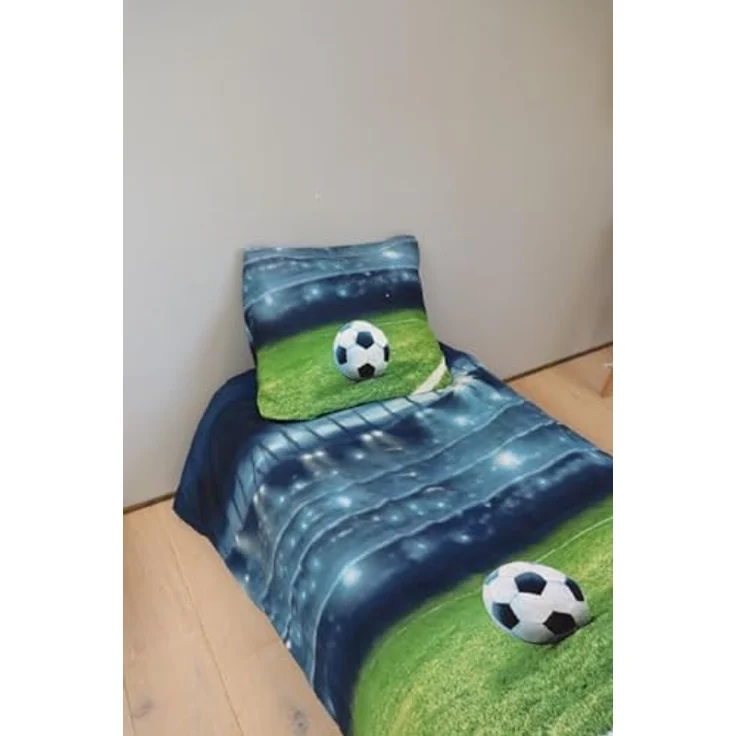 BrandMac Bettwäsche Fußball Stadion 135 x 200 cm, 100% Baumwolle in Kinderbettwäschen, blau – Bild 3