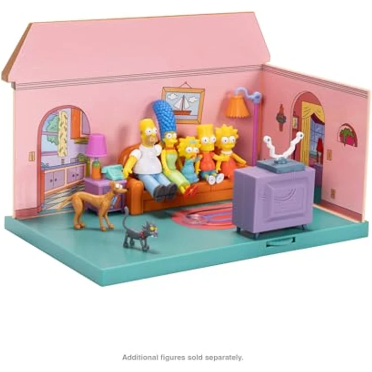 Jakks Pacific Simpsons Minifiguren Spielset Wohnzimmer, Diorama mit Zubehörteilen und ikonischem Design – Bild 3