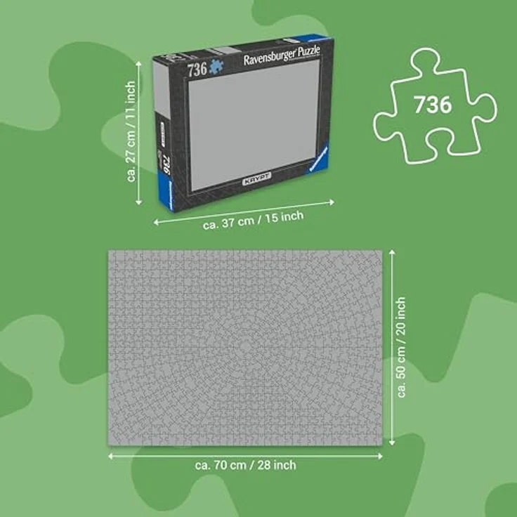 Ravensburger Puzzle 12000054 - Krypt Puzzle Schwarz - 736 Teile für Erwachsene ab 14 Jahren, schweres Einfarbiges Puzzle – Bild 3